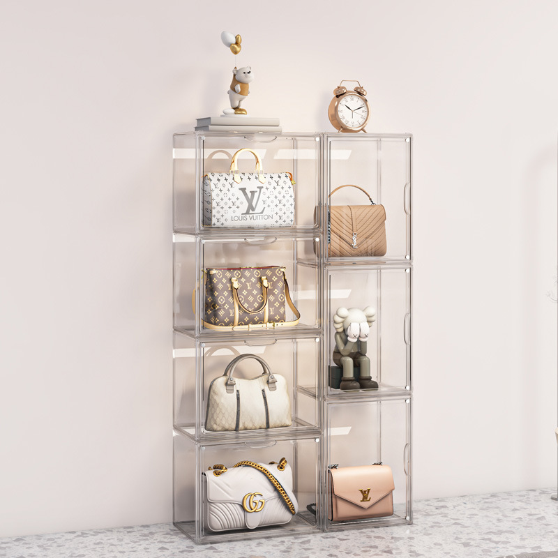 Bag Storage Fantastic Household Entrance Bag Cabinet Display Dustproof Organizing Storage Rack Luxury Transparent Storage Box