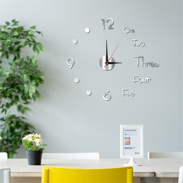 3D Wall Clock Amazon Creative Acrylic Wall Clock DIY Clock Mute Clock Sticken on the Wall Manufacturer Supply