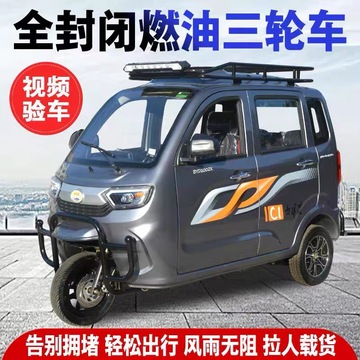 白洋淀三轮车新款全封闭汽油摩托老年人代步车全国可上牌燃油动力