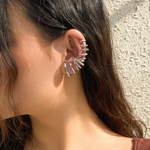欧美跨境饰品 设计镂空圆环铁圈earrings 半圆扇形金属耳饰品