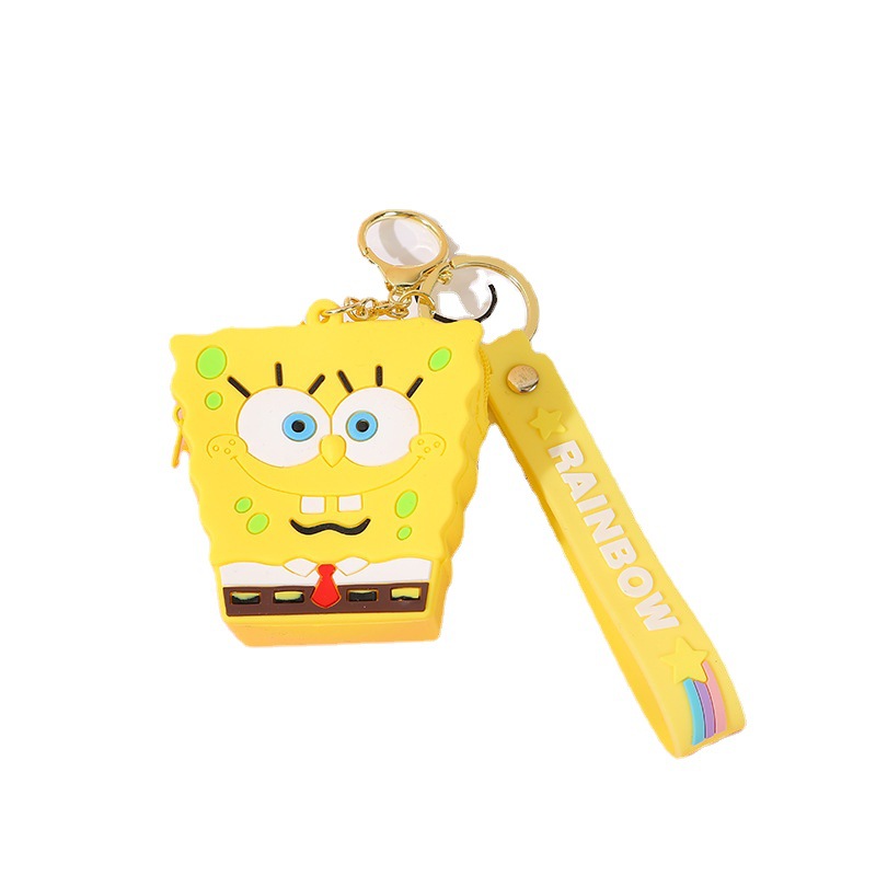 Cartoon Character Silicone Coin Purse Keychain Student Bluetooth Headset Zipper Bag Lovely Key Buckle Pendant