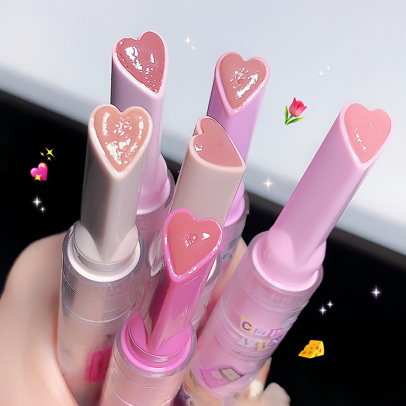 cappuvini collage art solid lip gloss mirror jelly love solid press milk tea lipstick