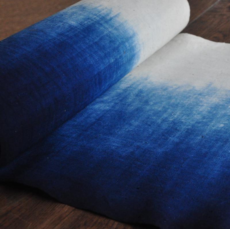 草木染布料碎布白布传统专用刺子绣香囊桌旗布布传统连衣裙中国风