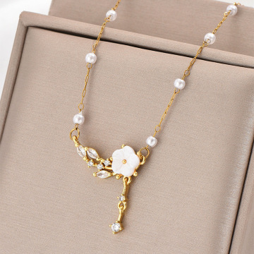 山茶花项链女款铜制轻奢小众设计感配饰生日520情人节礼物送女友