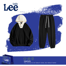 Lee联名 2024春秋季港风连帽束脚裤两件套新品潮牌运动风百搭套装