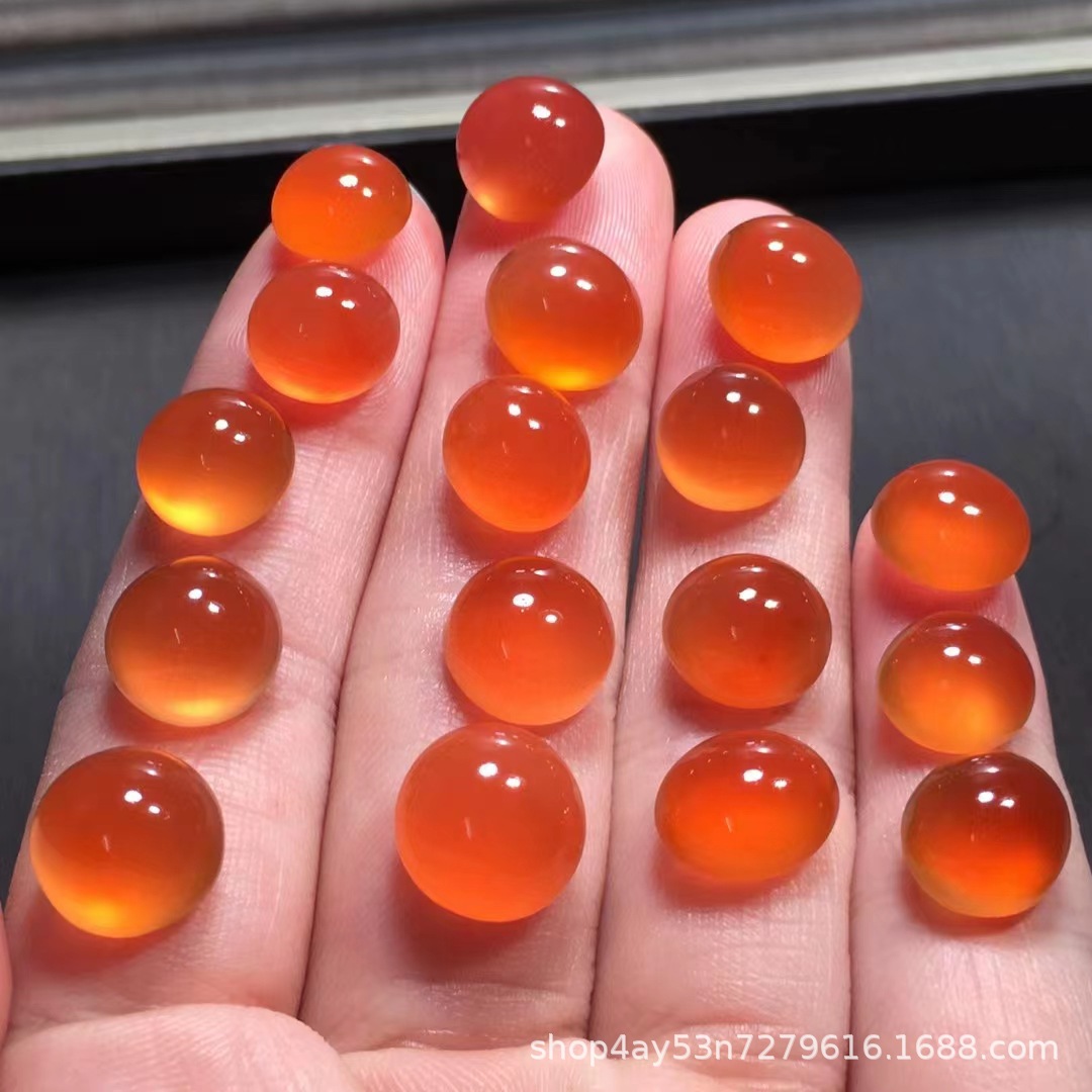 天然保山冰红河湾料颜色鲜艳晶体通透形状饱满diy天然南红批发