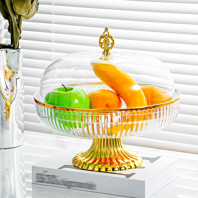 Light Luxury High-End Fruit Plate Living Room Front Desk Coffee Table Snack High Leg Dried Fruit and Candy Tray High-Grade Swing Plate Storage Fruit Plate