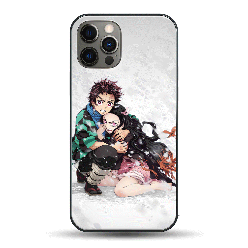 鬼灭之刃潮牌动漫炭治郎祢发光手机壳适用iphone11promax苹果78