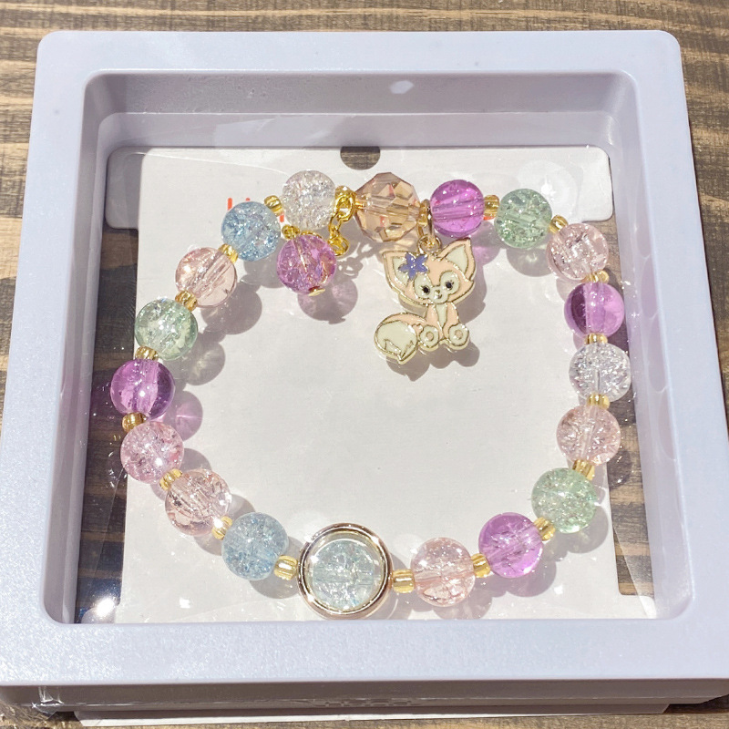 New Sanrio Boxed Children's Bracelet Student Beaded Bracelet Yugui Dog Glaze Beads Girls Jewelry Wholesale