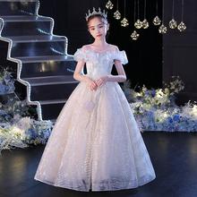 儿童礼服2024年新款公主裙聚会女童蓬蓬纱主持人钢琴演出服连衣裙