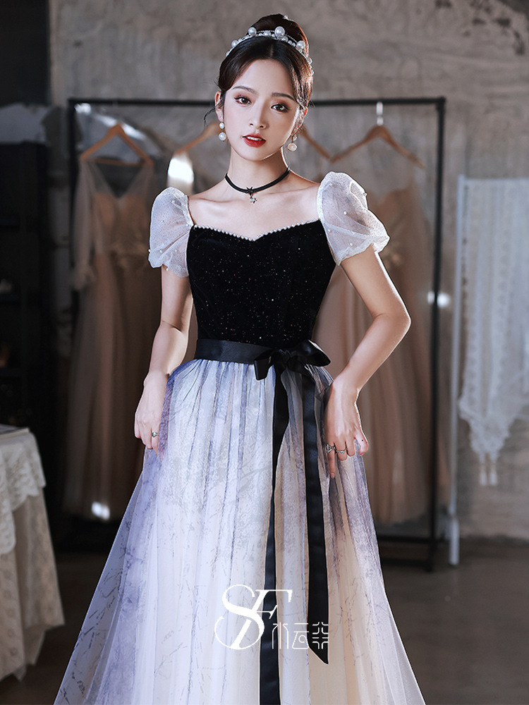 法式艺考小晚礼服女宴会气质质感仙气学生连衣裙成人礼高中生