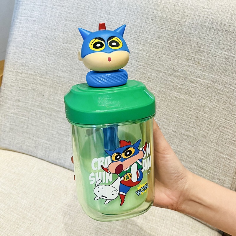 Crayon Xiaoxin Water Cup 2024 New Cute Cup School Dedicated with Straw Cup Men and Women Also Student Portable Pot