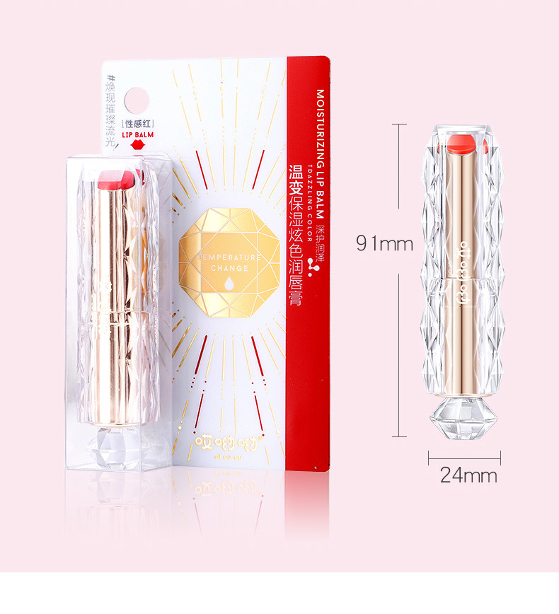 Ouch, Warm, Moisturizing and Dazzling Color Lip Balm Autumn and Winter Color-Changing Lipstick Girl Student Lip Guard Light Lips