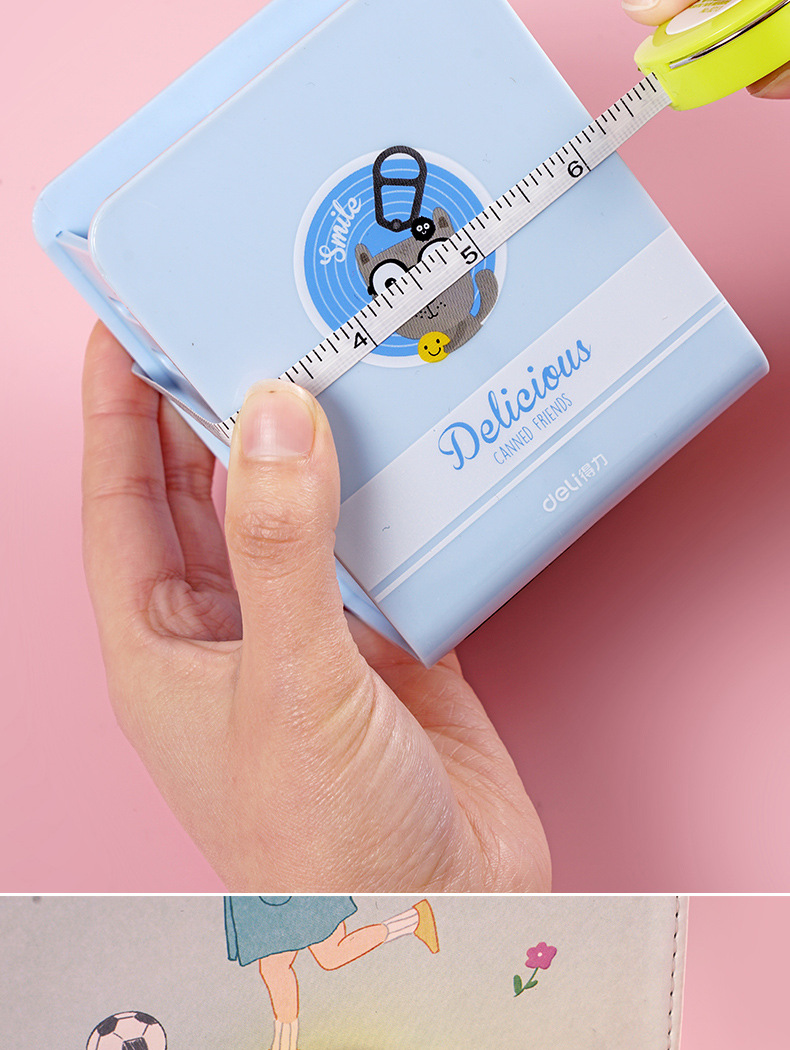 得力文具皮卷尺钥匙扣环1.5米量衣尺小卷尺子迷你软尺文具批发