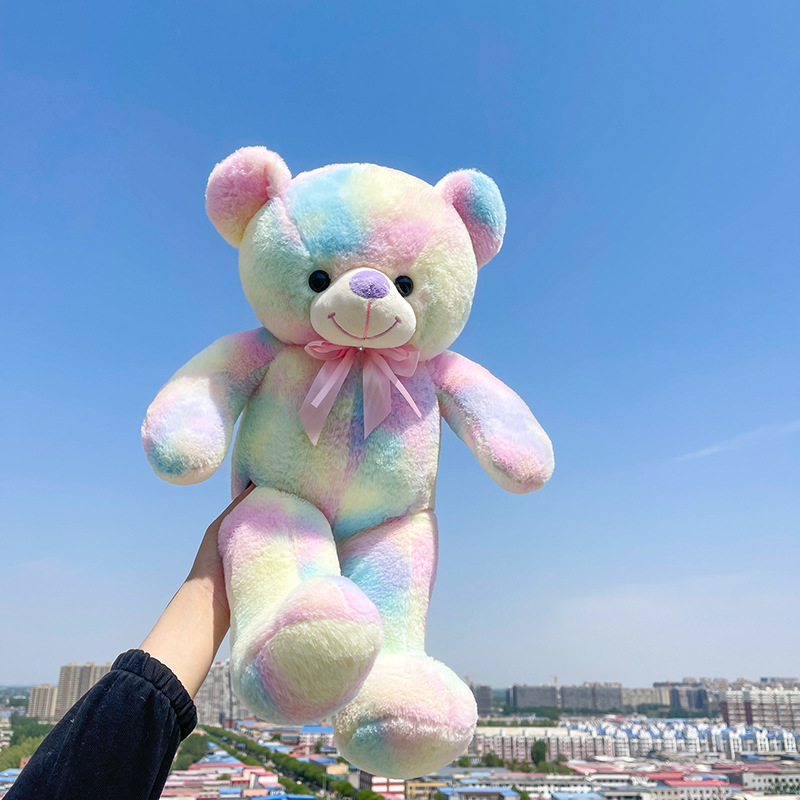 Internet Celebrity Colorful Bear Stuffed Toy Pendant Teenage Girl's Romance Doll Teddy Bear Birthday Gift for Sisters