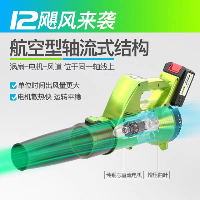 Electric Industrial Hair Dryer Storm Gun Leaf Blower Garden High-Power Snow Blowing Tool Lithium Wireless Car