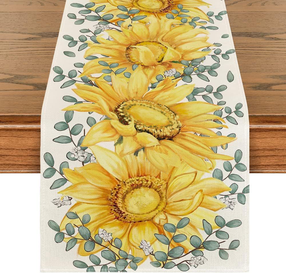 Fresh Spring Plant Flower Leaf Table Runner Spring Atmosphere Decoration Dacron Table Cloth Home Hallway Tablecloth