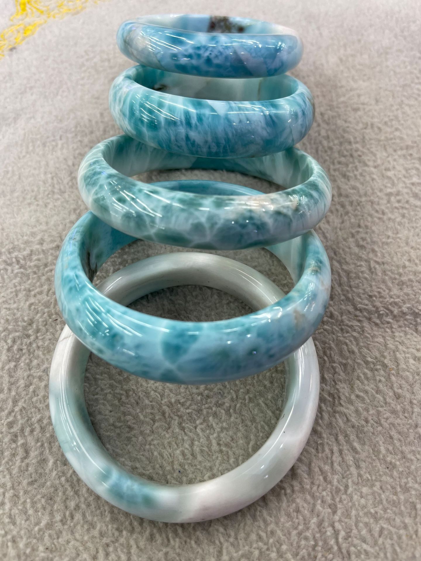 多米尼加海纹石手镯圈口53-62mm拉利玛深蓝色