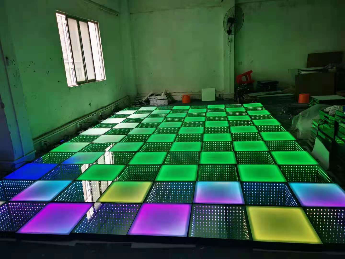 厂价led发光地砖灯3d镜面dmx512外控夜店酒吧舞台地板灯深渊灯