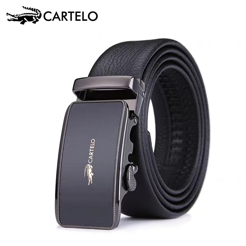 Factory Direct Supply Belt Men's Genuine Leather Wholesale Pure Cowhide Automatic Buckle Pant Belt Business Leisure Jeans Belt Customization