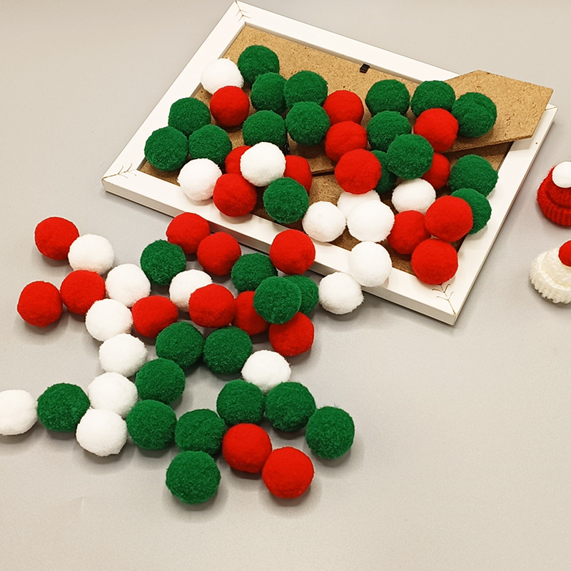 1-3cm圣诞毛球球辅料diy装饰 高弹毛球服饰配件毛毛球