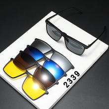 TR近视眼镜框可换片套镜新款男磁吸架五片装太阳镜女现货批发2339