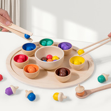 蒙氏教具颜色分类盘幼儿园宝宝早教中心颜色分类配对儿童益智玩具