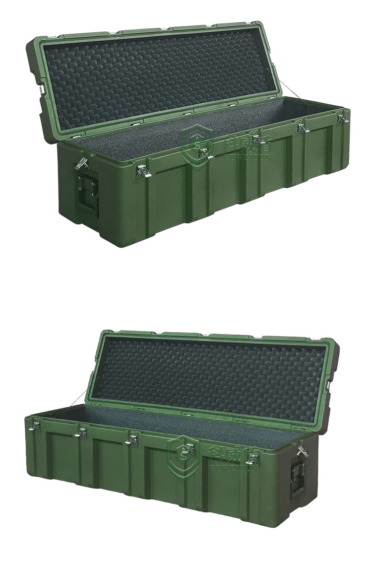 工厂直供军绿色滚塑箱野外战备装备周转箱空投空降精密仪器储运箱