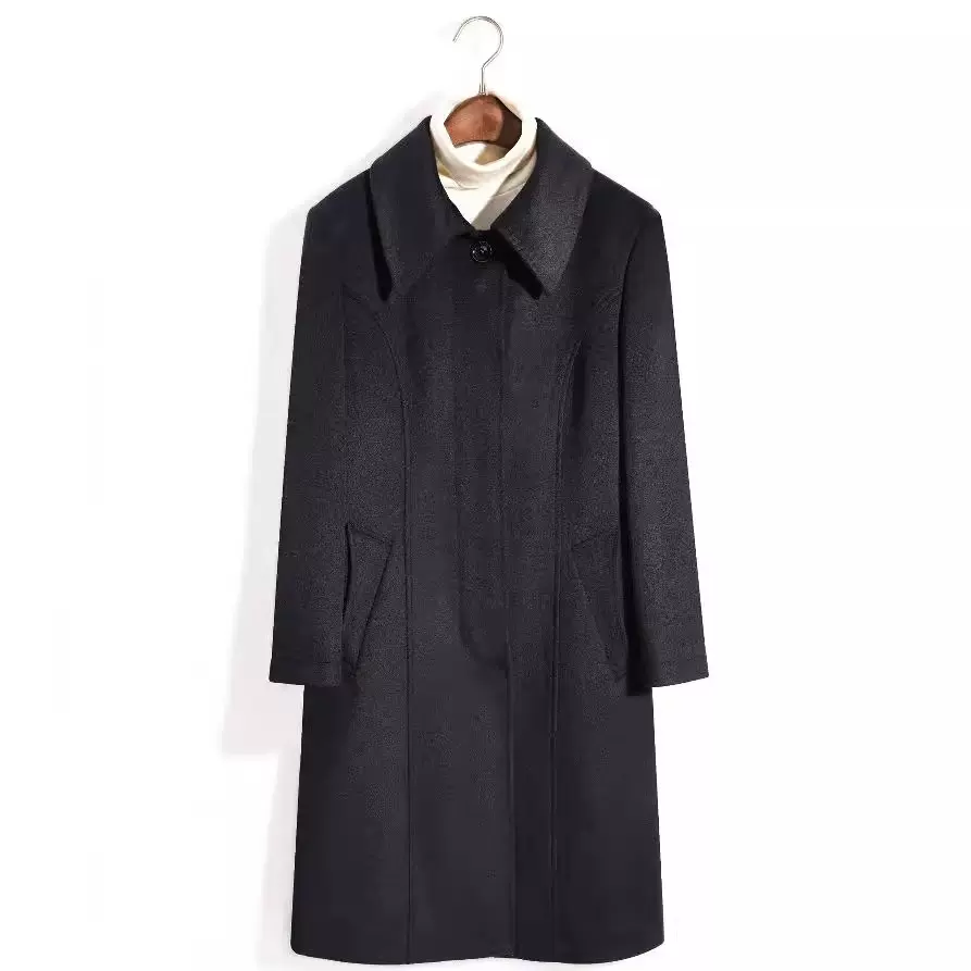 定制黑色双面羊绒大衣女短款高端羊毛西装外套修身气质职业西服