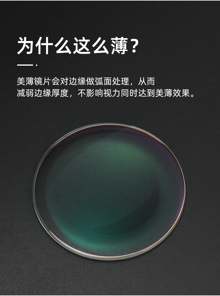 56非球面防蓝光双面复合美薄远视老花眼镜片
