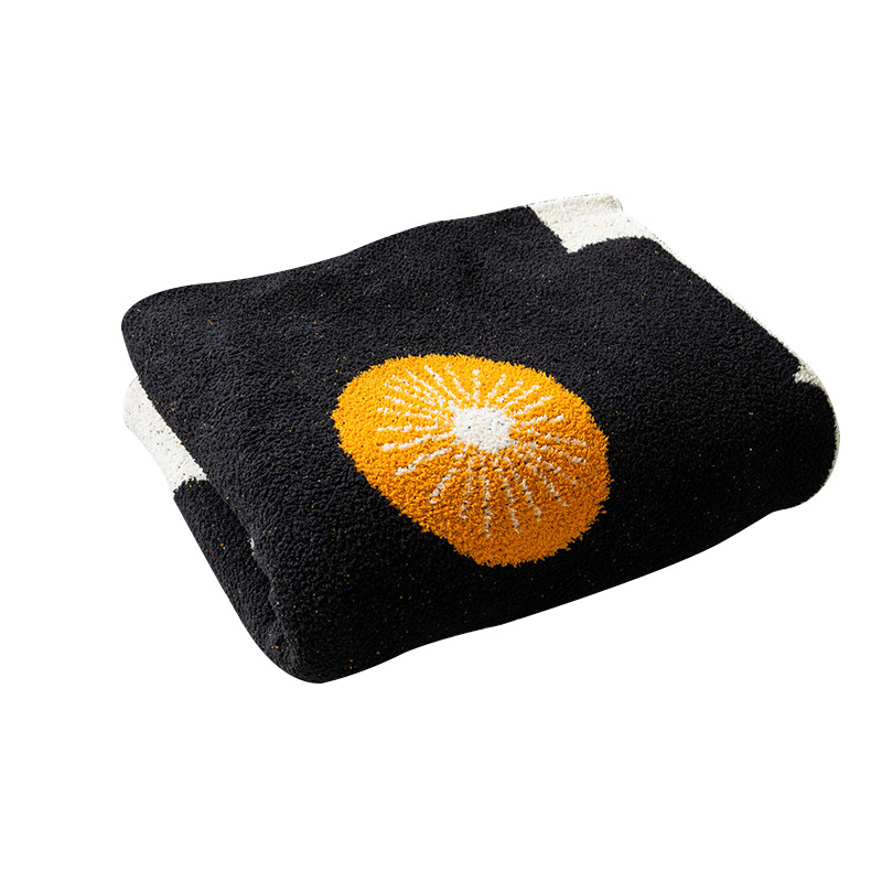 Cross-Border SUNFLOWER Knitted Blanket Nap Blanket Blanket Half Velvet Blanket Modern Minimalist Single Office Blanket