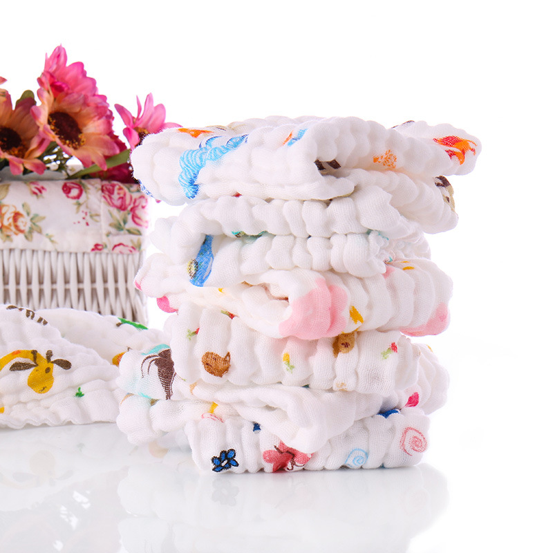 婴儿六层纱布小毛巾洗脸巾a类宝宝口水巾柔软儿童洗澡新生儿方巾