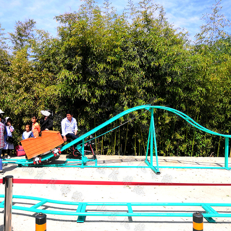 网红引流人力无动力脚蹬自发电过山车坑爹妈亲子合金玩具游乐设备