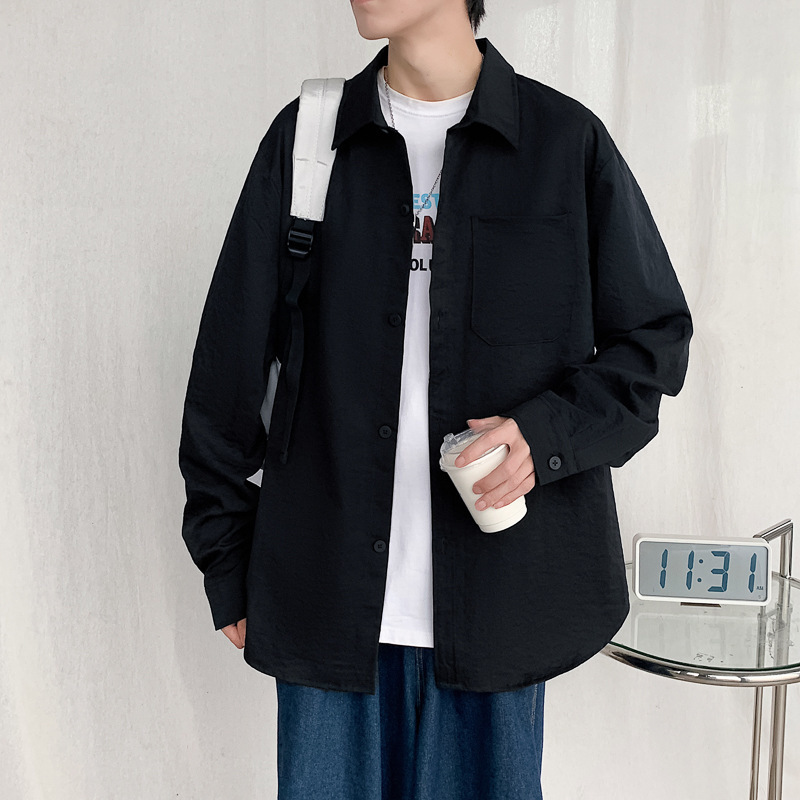 杭州四季青男装春夏季新款男士长袖衬衫外套男装广州男装高端欧货