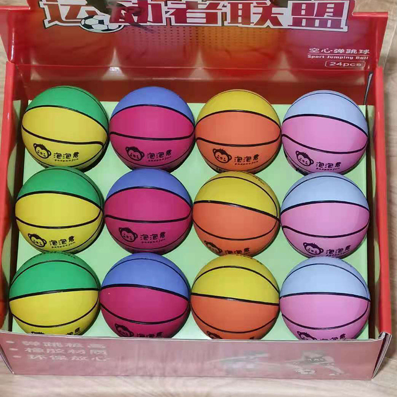 Display Box 6cm Mini Rubber Small Basketball Hollow Elastic Ball Fengshui Ball Practice Toy Ball Training Rubber Marbles