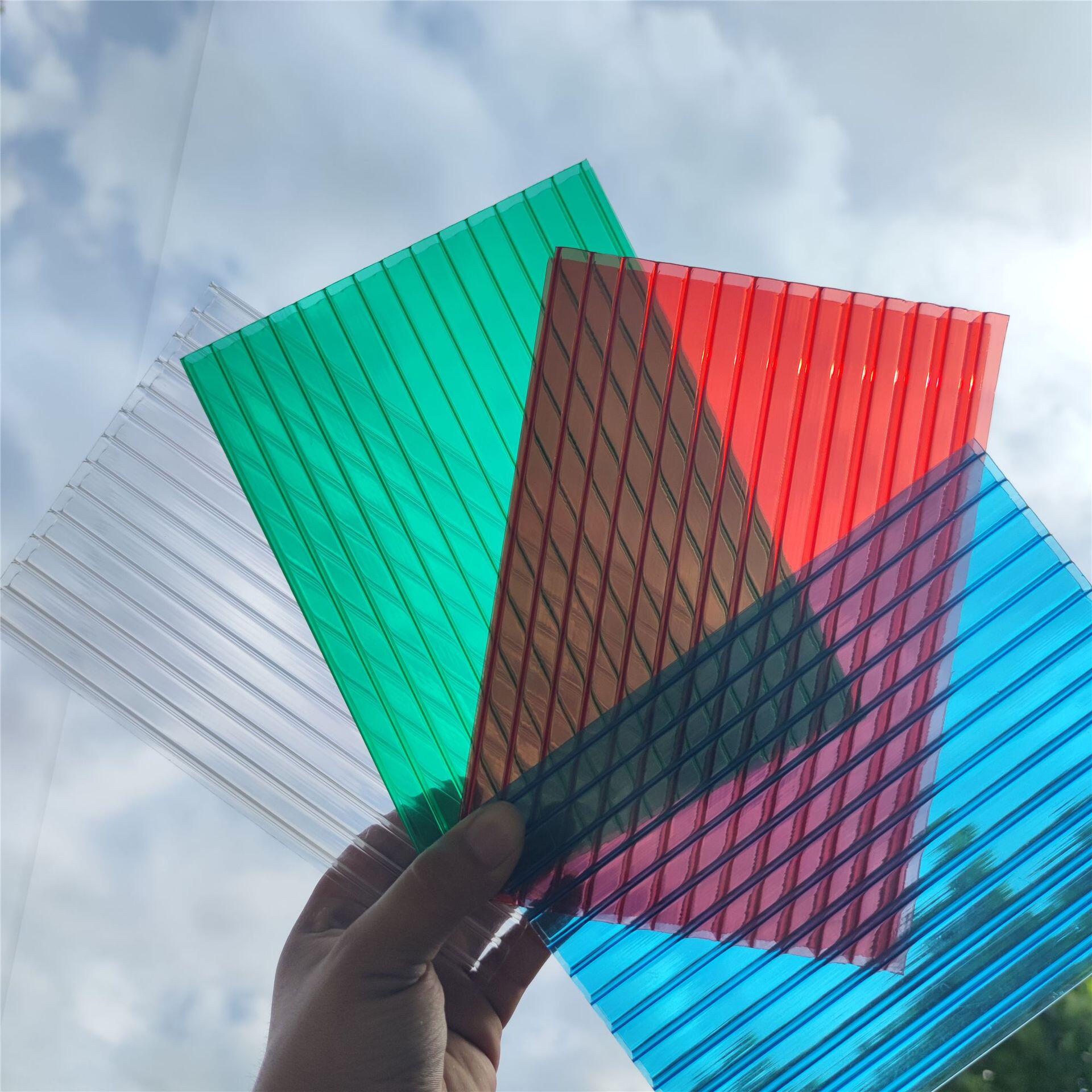 pc阳光板透明户外隔热遮阳雨棚双层中空心塑料蜂窝采光婚庆阳光板