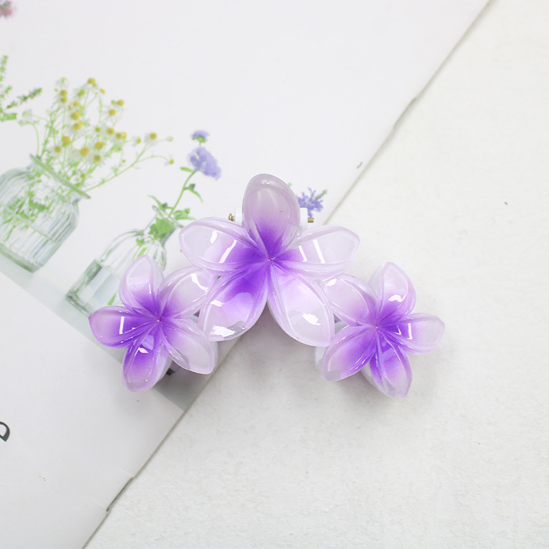 New Plumeria Rubra Grip Five Faces Elegant One-Piece Flower Barrettes Girls Fashion Bauhinia Back Head Hair Accessories