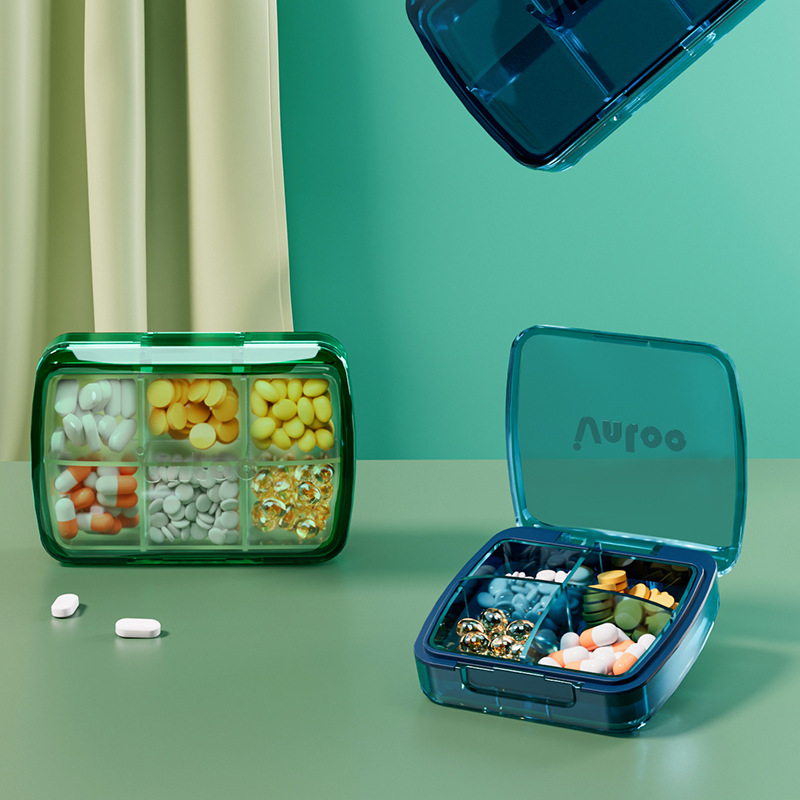 New Fashion Pill Box Portable Dispensing Storage Box Home Transparent Simple Desktop Portable Family Medicine Box