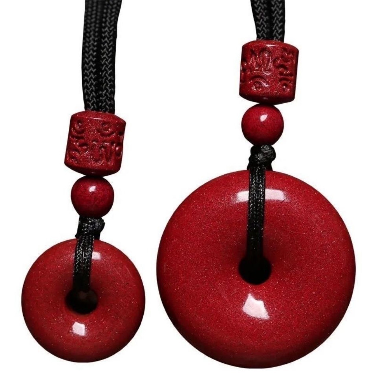 天然朱砂帝王紫金砂平安扣吊坠朱砂平安扣挂件男女通用支持鉴定