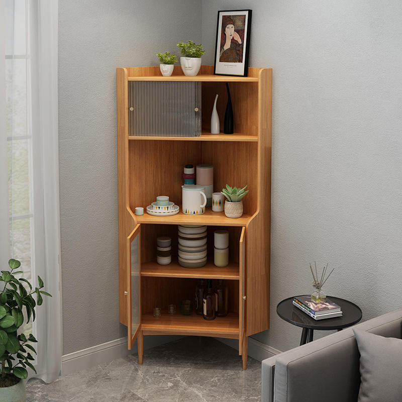 北欧实木转角柜现代酒店民宿收纳储物餐边柜家用厨房碗筷置物橱柜