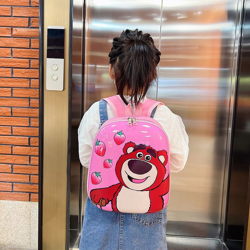 Children's Schoolbag Kindergarten Baby 1-3-5 Years Old Boys and Girls Duck Cute Hardshell Bag Strawberry Bear Cartoon Backpack