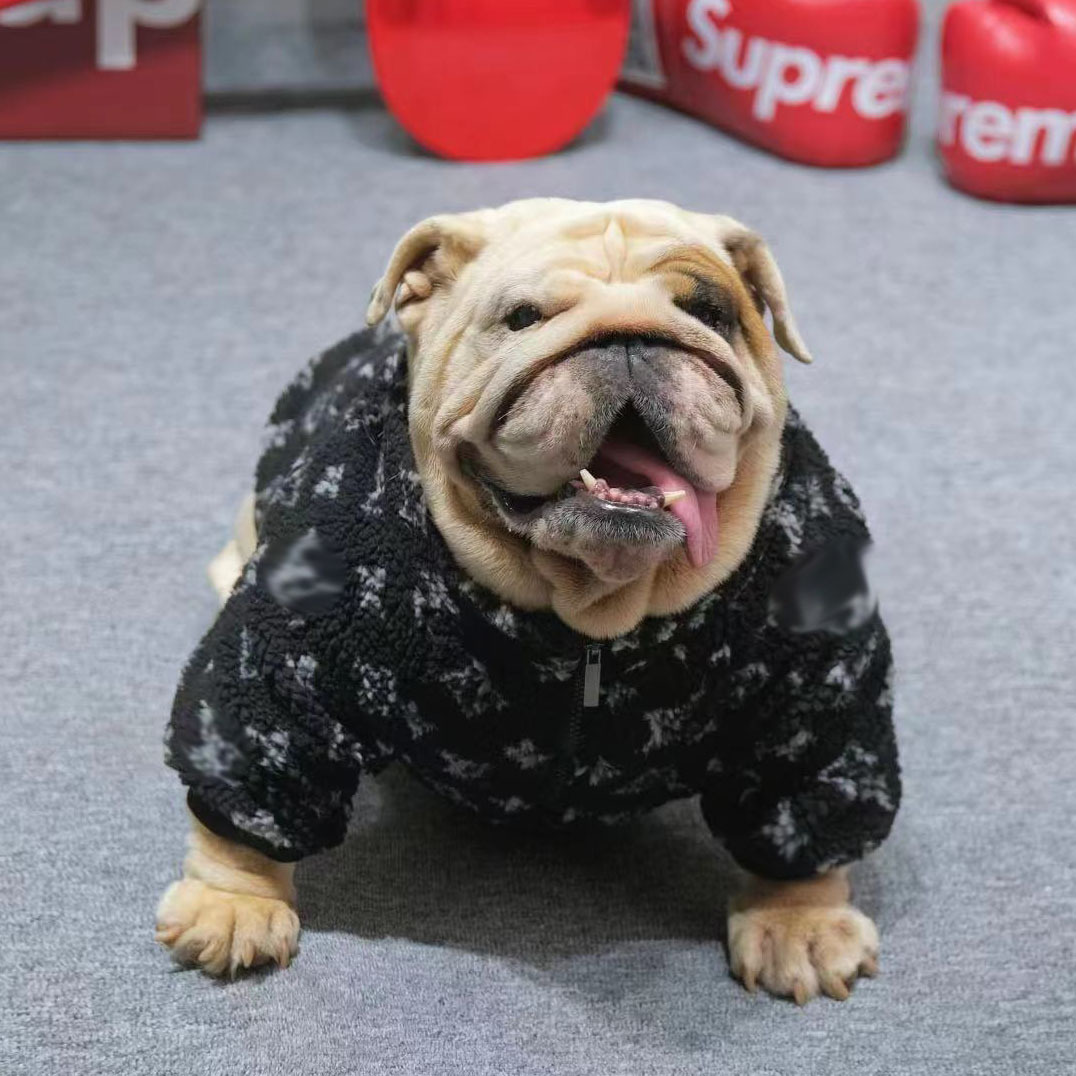 秋冬潮牌英斗牛恶霸犬衣服法斗胖狗狗中大型犬宠物夹克外套拉链衫