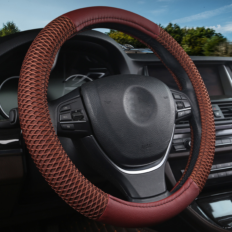 夏季冰丝方向盘套白内圈防打滑透气车用把套汽车方向盘保护套批发