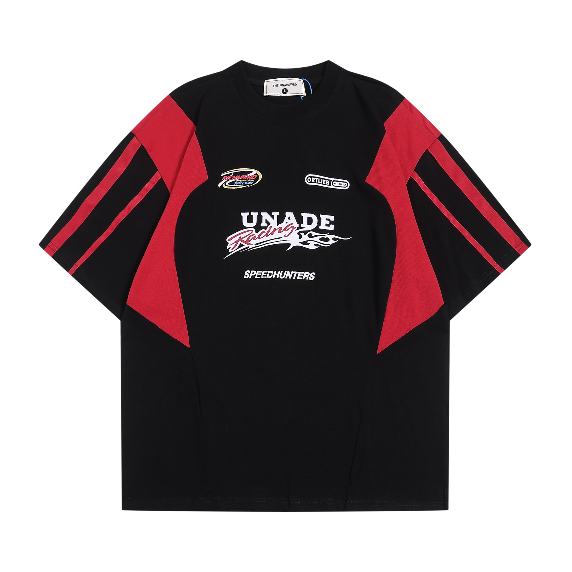 嘉衣库男装∣美式街头潮牌t恤宽松赛车服复古拼色纯棉短袖文化衫