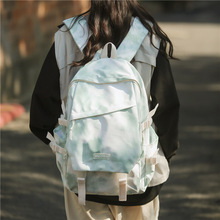 扎染小众书包女生大学生背包韩版高中初中生大容量轻便旅行双肩包