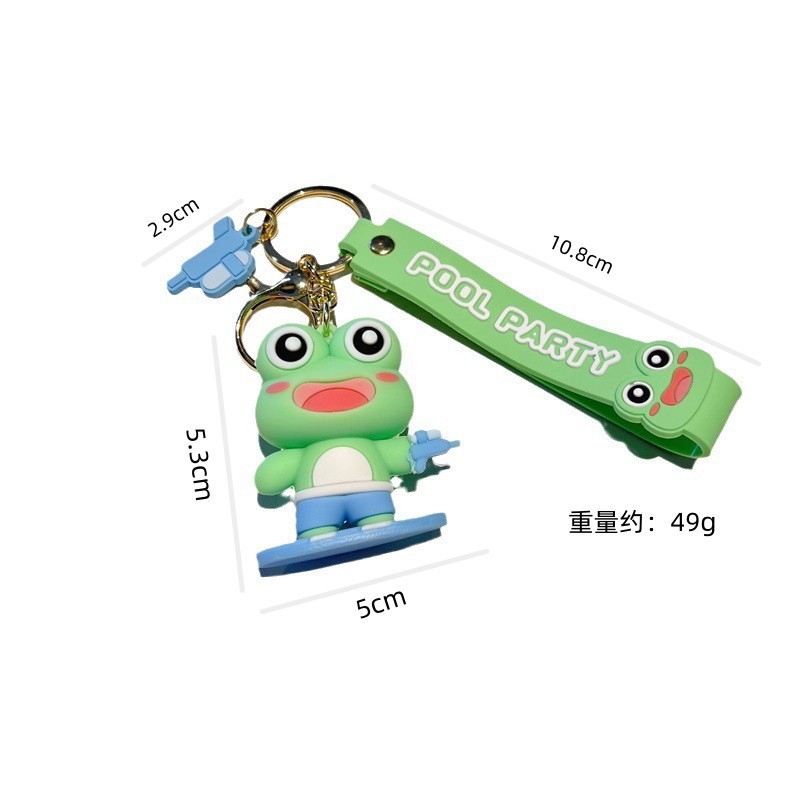 Genuine Summer Swimming Party Skateboard Frog Swimming Pig Keychain Cute Pool Pig Pool Frog Key Chain