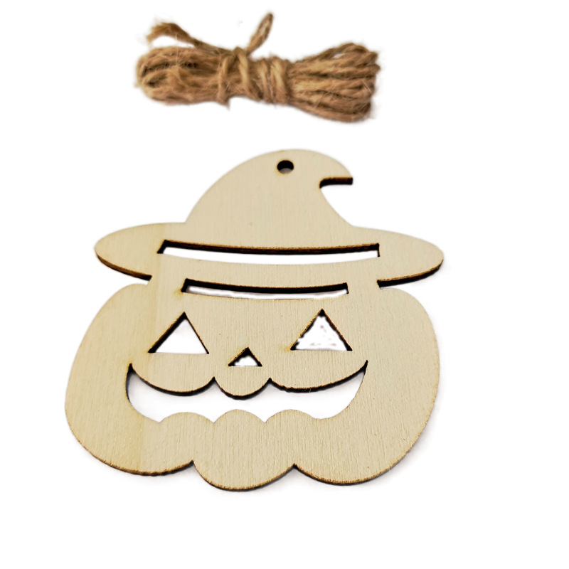 Creative Wooden Craftwork Holiday Party Decoration Pendant Home DIY Ghost Festival Props Halloween Decorations