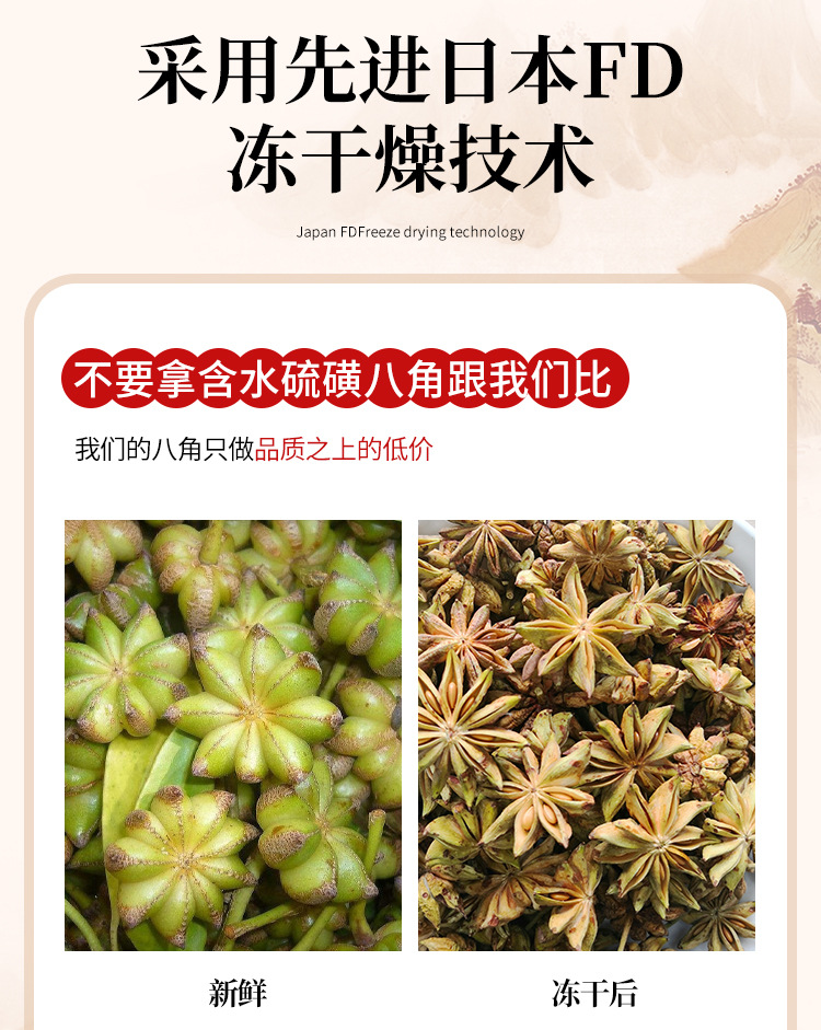 八角冻干八角大红八角八角茴香广西大红八角控制命令学物理利水通