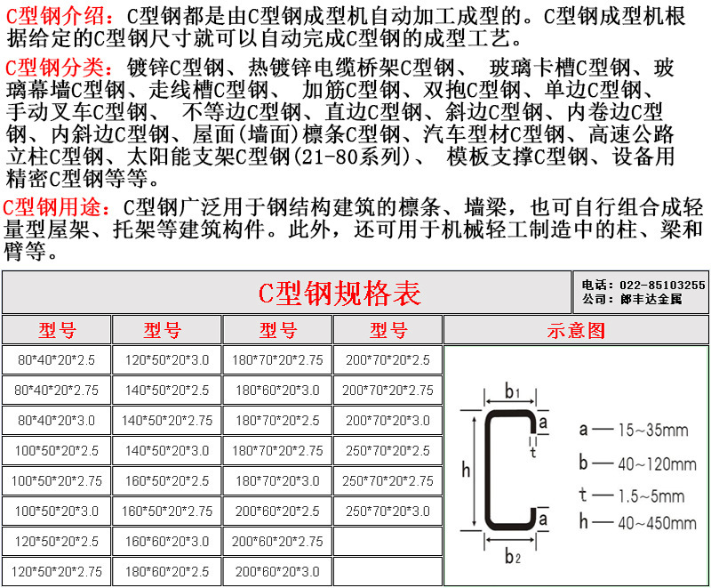 光伏板檩条规格图片