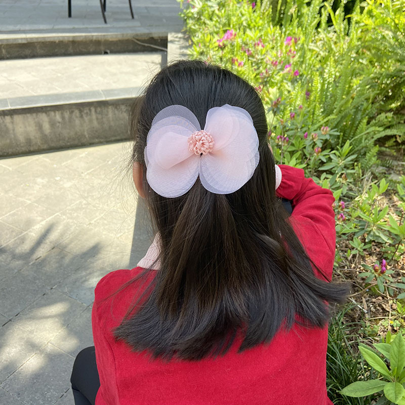 Cute Princess Flower Bow Tie Barrettes Korean Children's Hair Accessories Sweet Little Girl's Hair Pin Wholesale DIY Materials